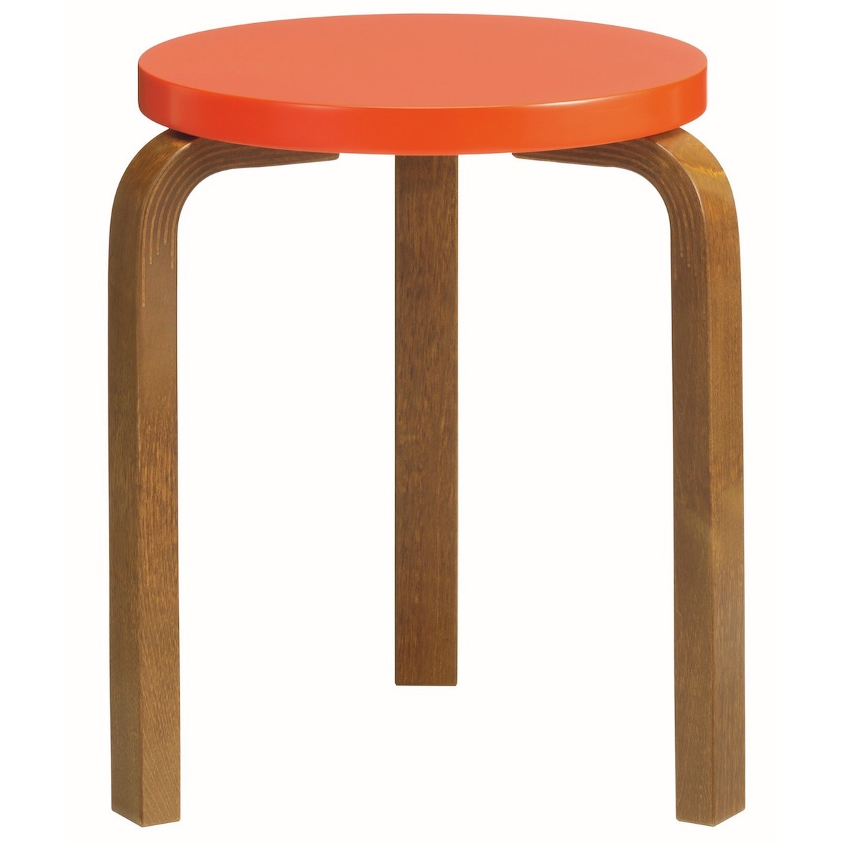walnut + bright red - stool 60