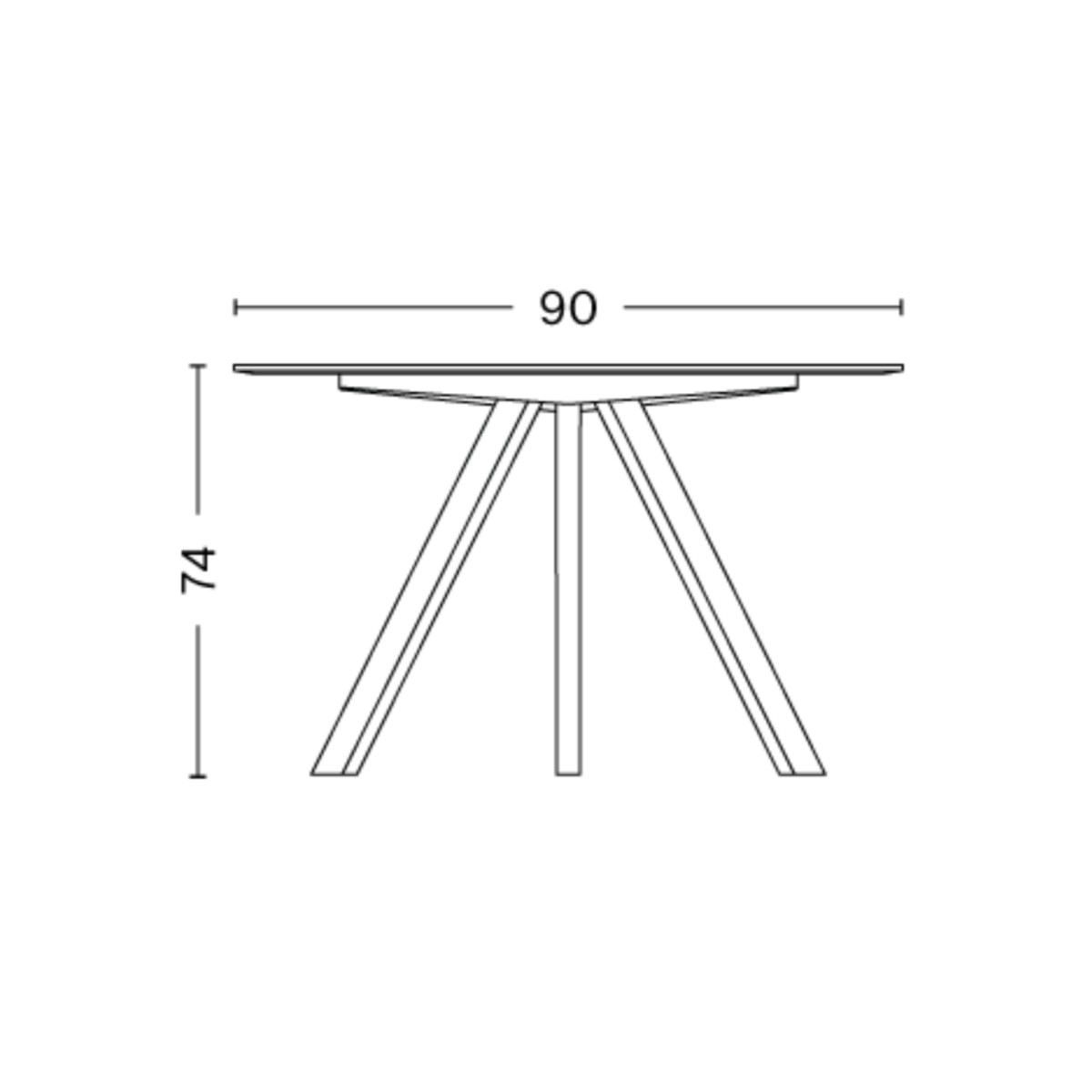 table CPH20 - Ø90 x H74 cm