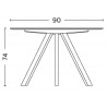 table CPH20 - Ø90 x H74 cm