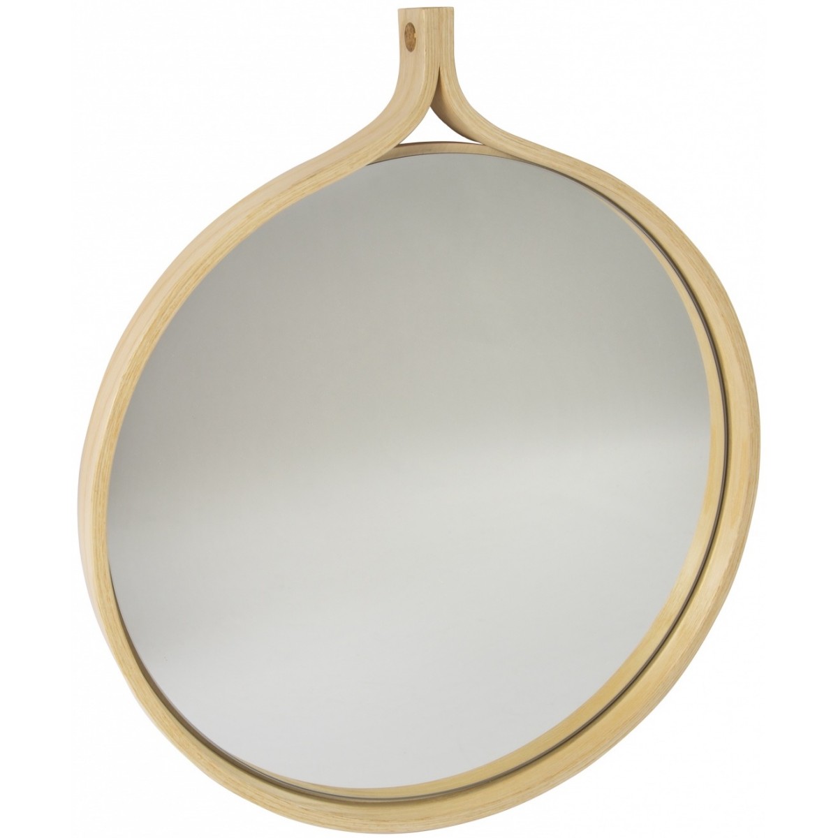 Comma mirror - natural ash - Ø52 cm