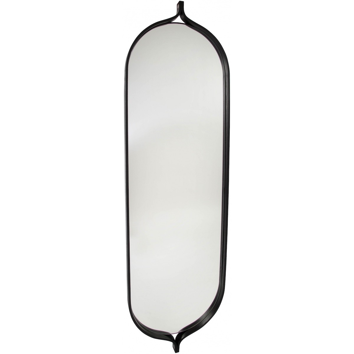 Comma mirror - black stained ash - oval 135 x 40 cm