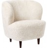 small Stay lounge chair - Off-white sheepskin + smoked oak legs
