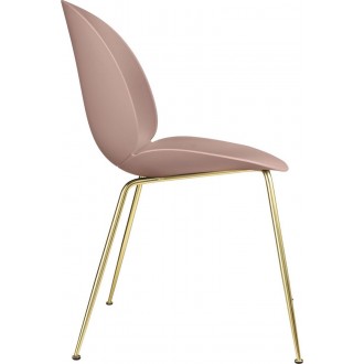 sweet pink shell - brass base - Beetle chair plastic