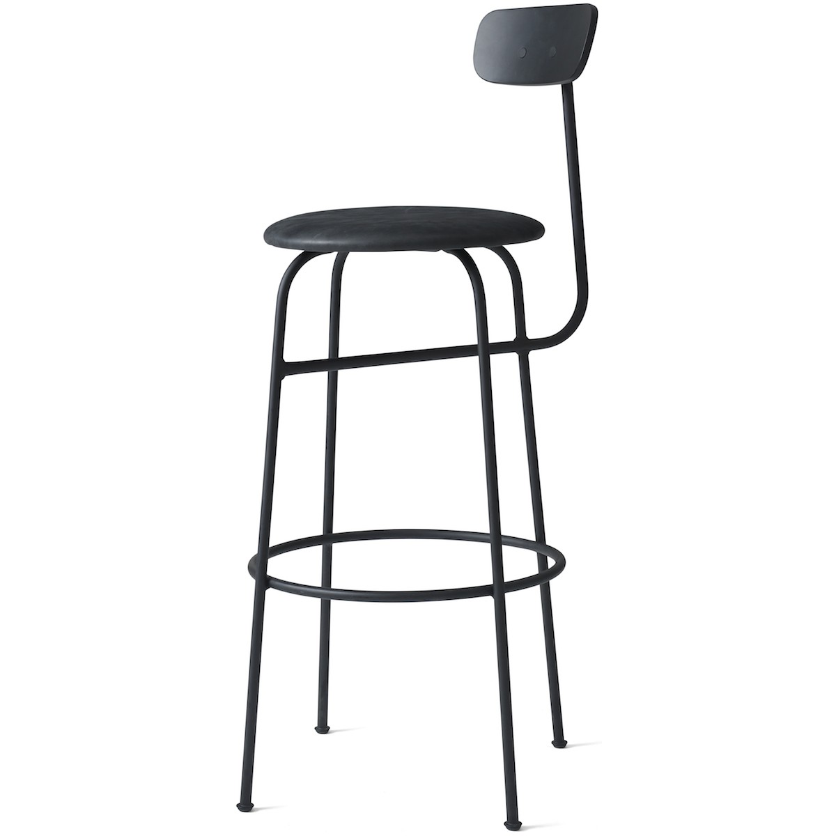 Afteroom bar chair - seat height 73,5 cm - black + Dunes leather 21003
