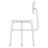 dossier noyer + assise tapissée - chaise Afteroom Dining Plus