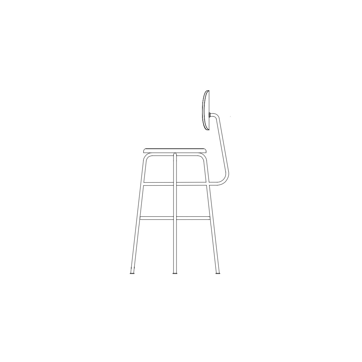 H63,5 cm - chaise de bar Afteroom Plus – assise + dossier tapissés