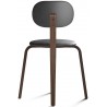 chaise Afteroom Plywood Dining - chêne foncé + assise et dossier cuir Dakar 0842