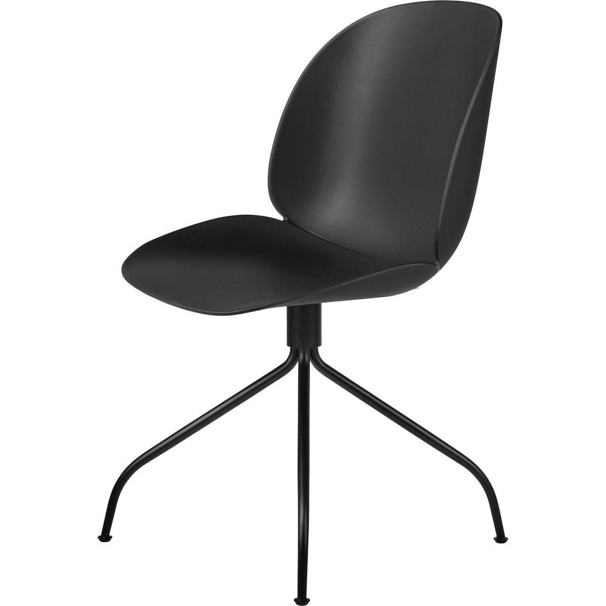 Beetle meeting chair - swivel base - black shell + black legs
