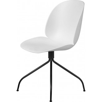 chaise Beetle pivotante - coque blanche + pieds noirs