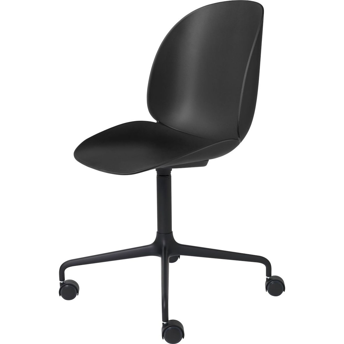 Beetle meeting chair 4-stars - black shell – with castors