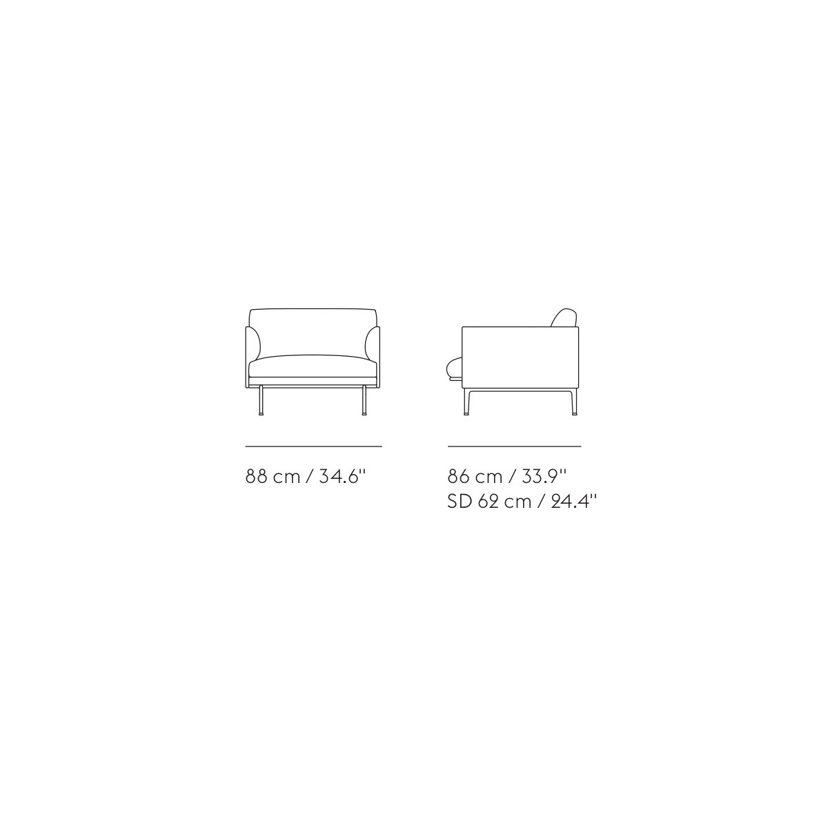 Outline chair - 1-seater