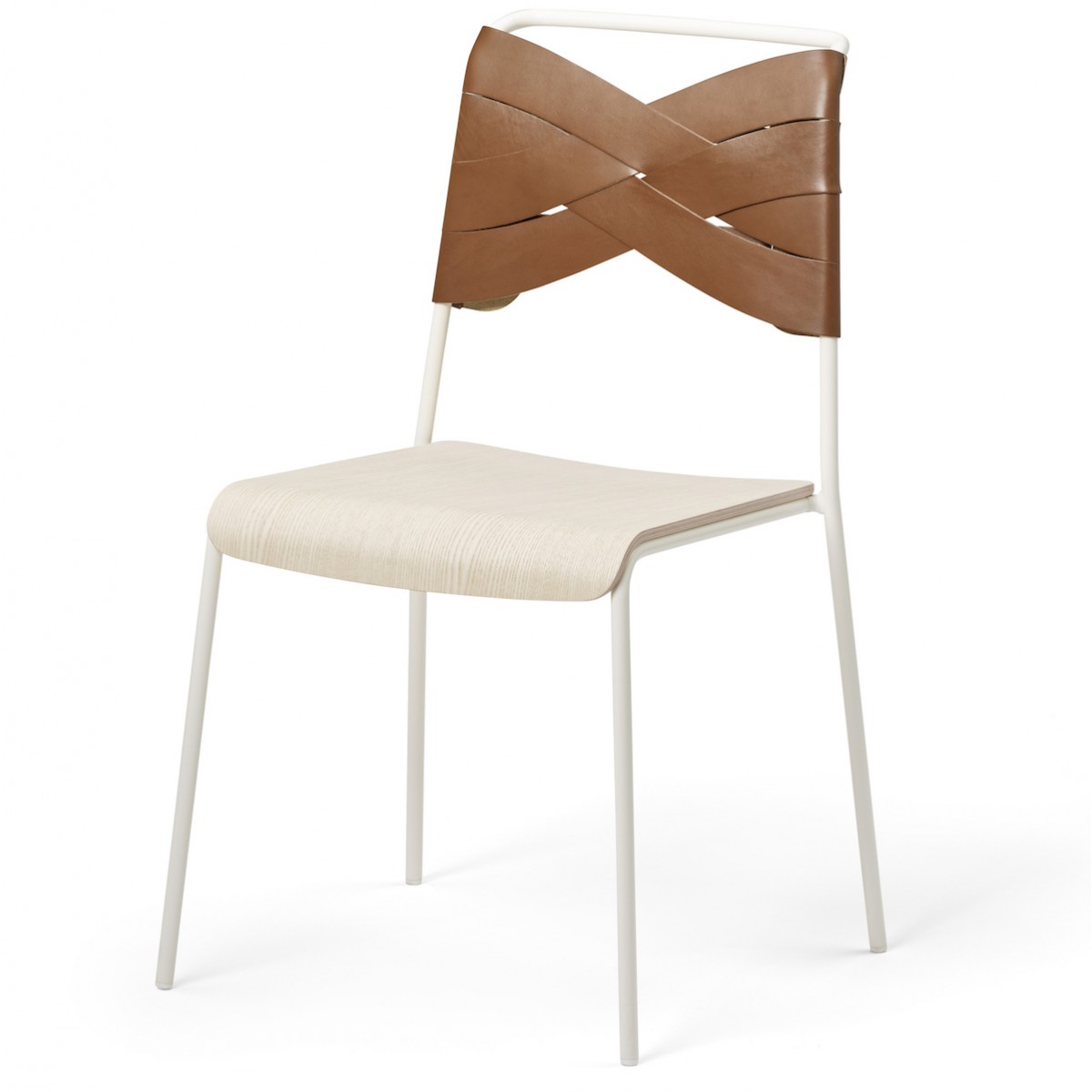 white/ash/cognac - Torso chair