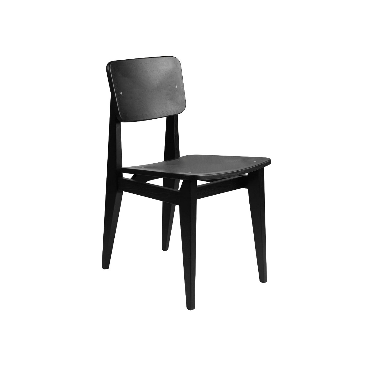 Chêne teint en noir, assise et dossier bois – C-Chair