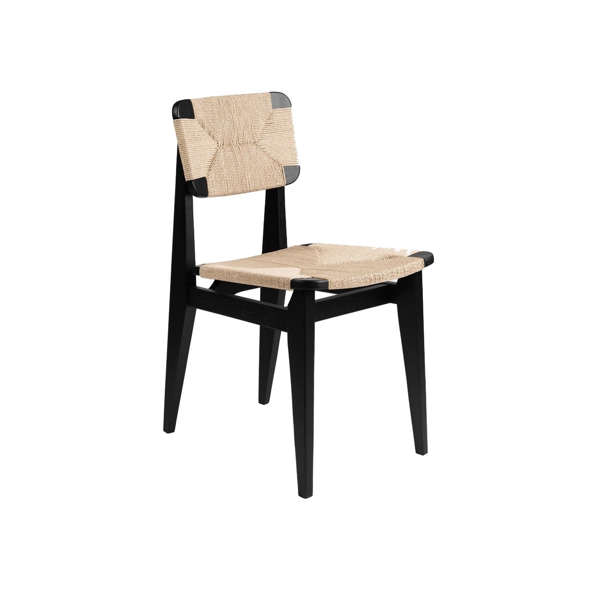Black Stained Oak, papercord seat & back – C-Chair