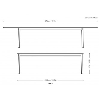 Table Patch HW2 – longueur 240/340 cm