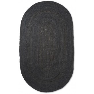 SOLD OUT Eternal Jute Oval Rug – Black - S - 140 x 240 cm