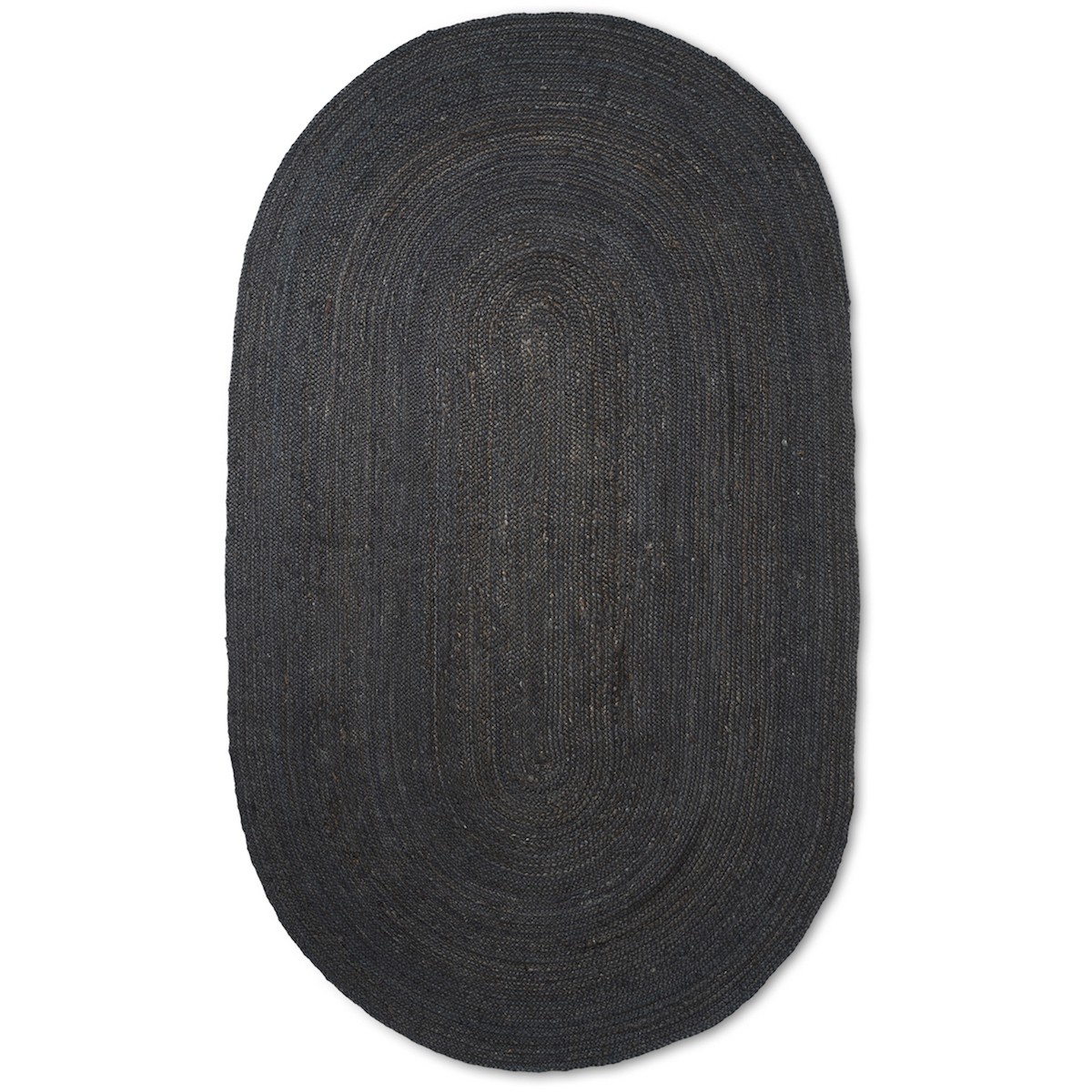 ÉPUISÉ Tapis Eternal Jute Oval – Noir - S - 140 x 240 cm