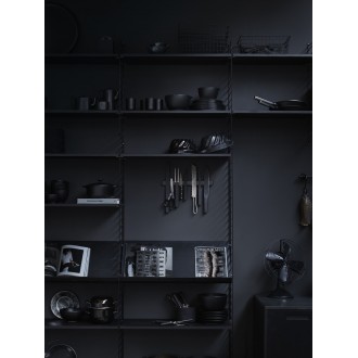 78x30cm - étagère à revues - frêne teinté noir