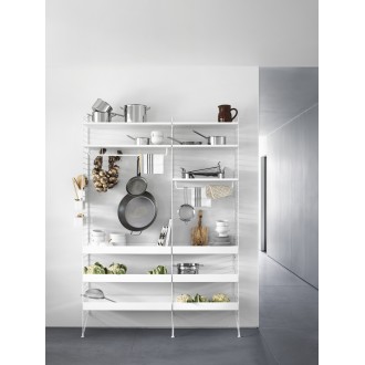 58x30cm - metal shelf, high edge - white