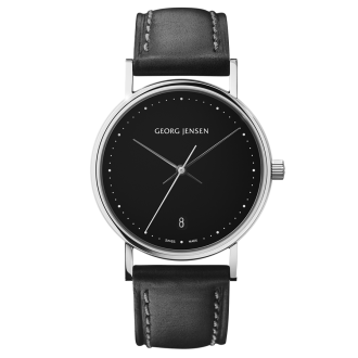 Koppel 32mm - quartz, black dial, black leather