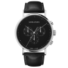 Koppel 41mm - quartz, chronographe, cadran noir, cuir noir