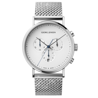 Koppel 41mm - quartz, chronograph, white dial, bracelet strap