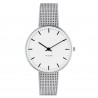 City Hall watch - Ø34mm - brushed steel/white, mesh strap