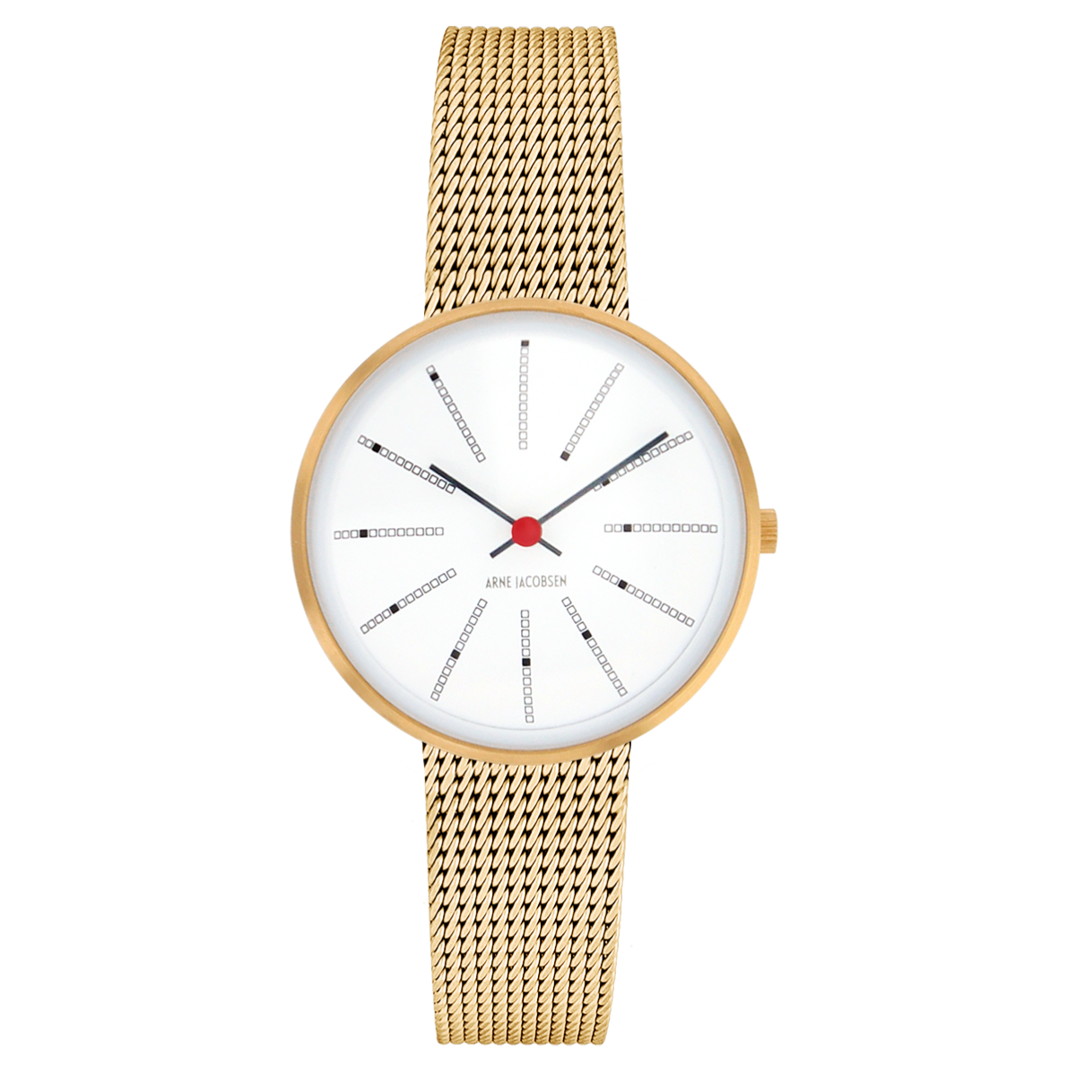 Bankers watch - Ø30mm - Gold/white, mesh band