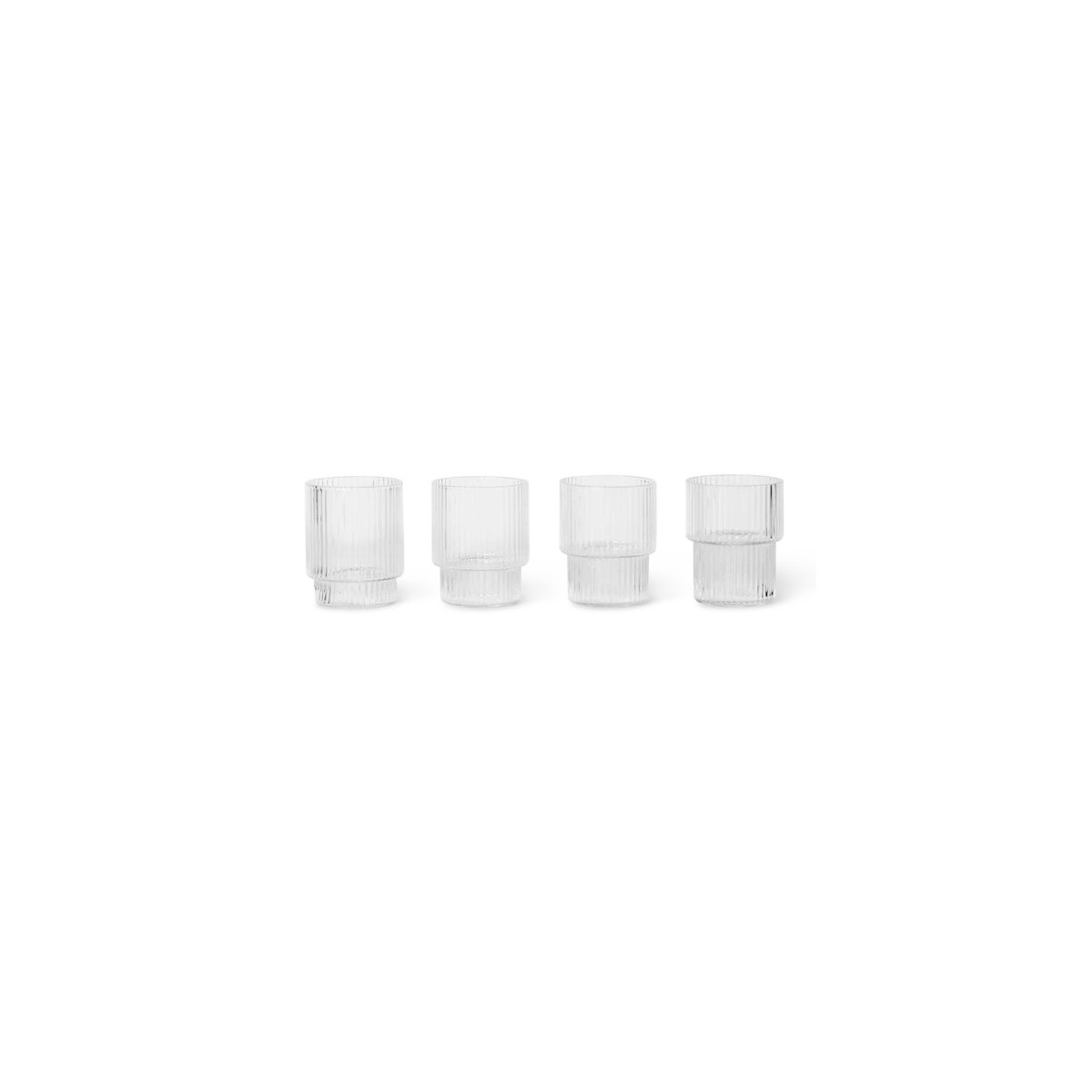 4 mini glasses – clear – Ripple
