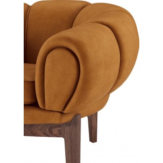 noyer, cuir Chamois 1708 - fauteuil Croissant