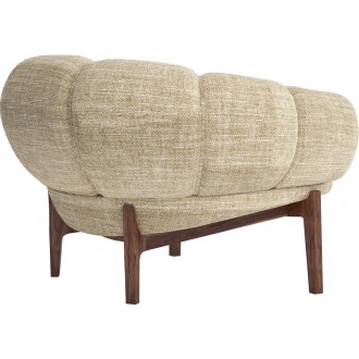 walnut, Smila fabric 002 Dedar - Croissant lounge chair