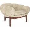 walnut, Smila fabric 002 Dedar - Croissant lounge chair