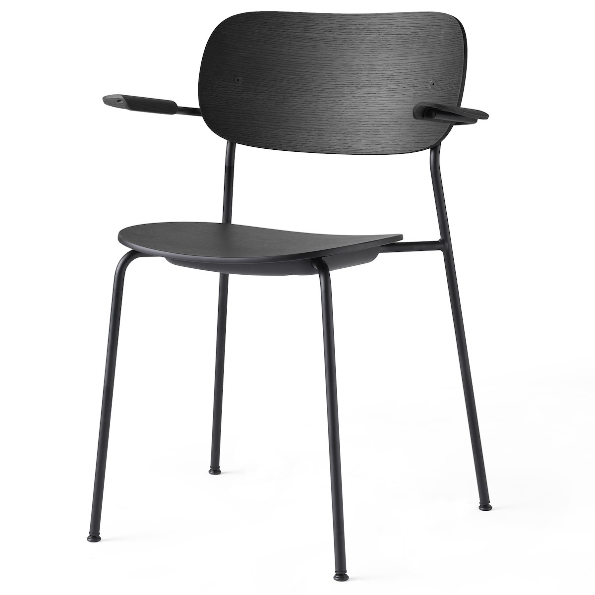 with armrests - black oak / black frame - Co chair