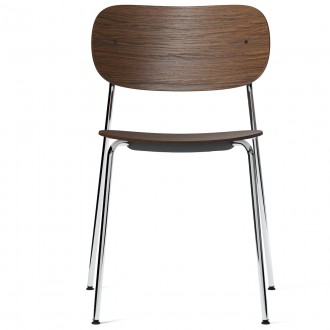 sans accoudoirs - dark stained oak / chrome frame - Co chair