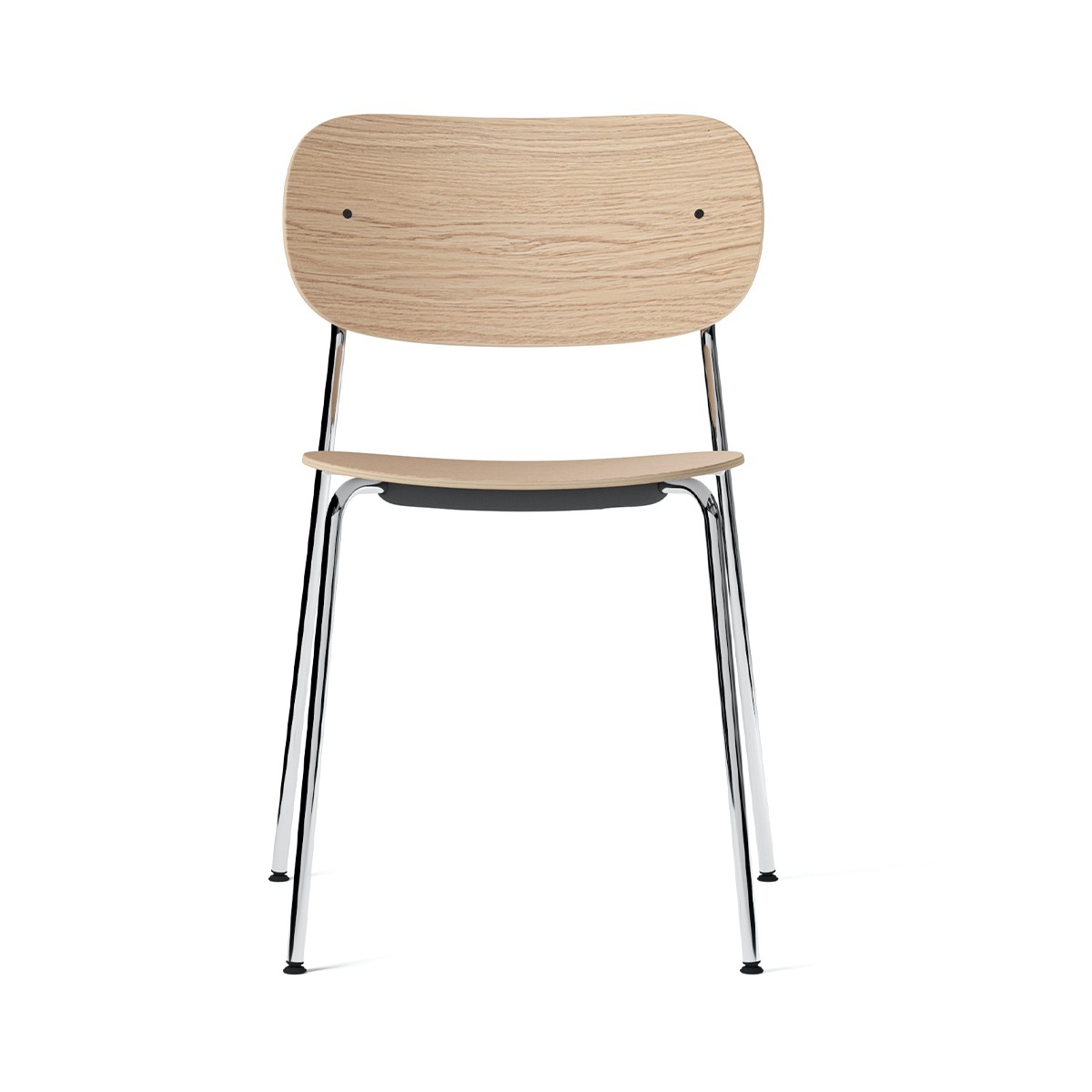sans accoudoirs - natural oak / chrome frame - Co chair
