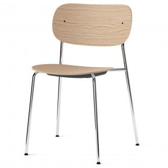 sans accoudoirs - natural oak / chrome frame - Co chair