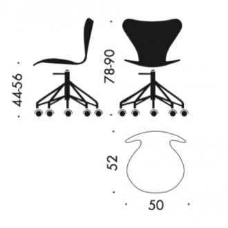 fully upholstered - Series 7 swivel chair, n°3117