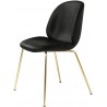 Black Basic leather + semi matt brass base - Beetle Chair