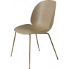 pebble brown shell - antique brass base - Beetle chair plastic