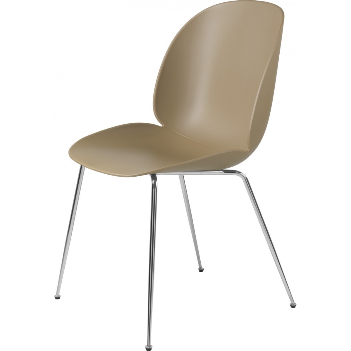 pebble brown shell - chrome base - Beetle chair plastic