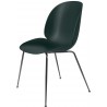 Coque vert foncé - base noire chromée - chaise Beetle plastique
