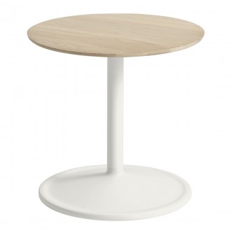 Off white + oak - Ø41cm, H40cm - Soft side table