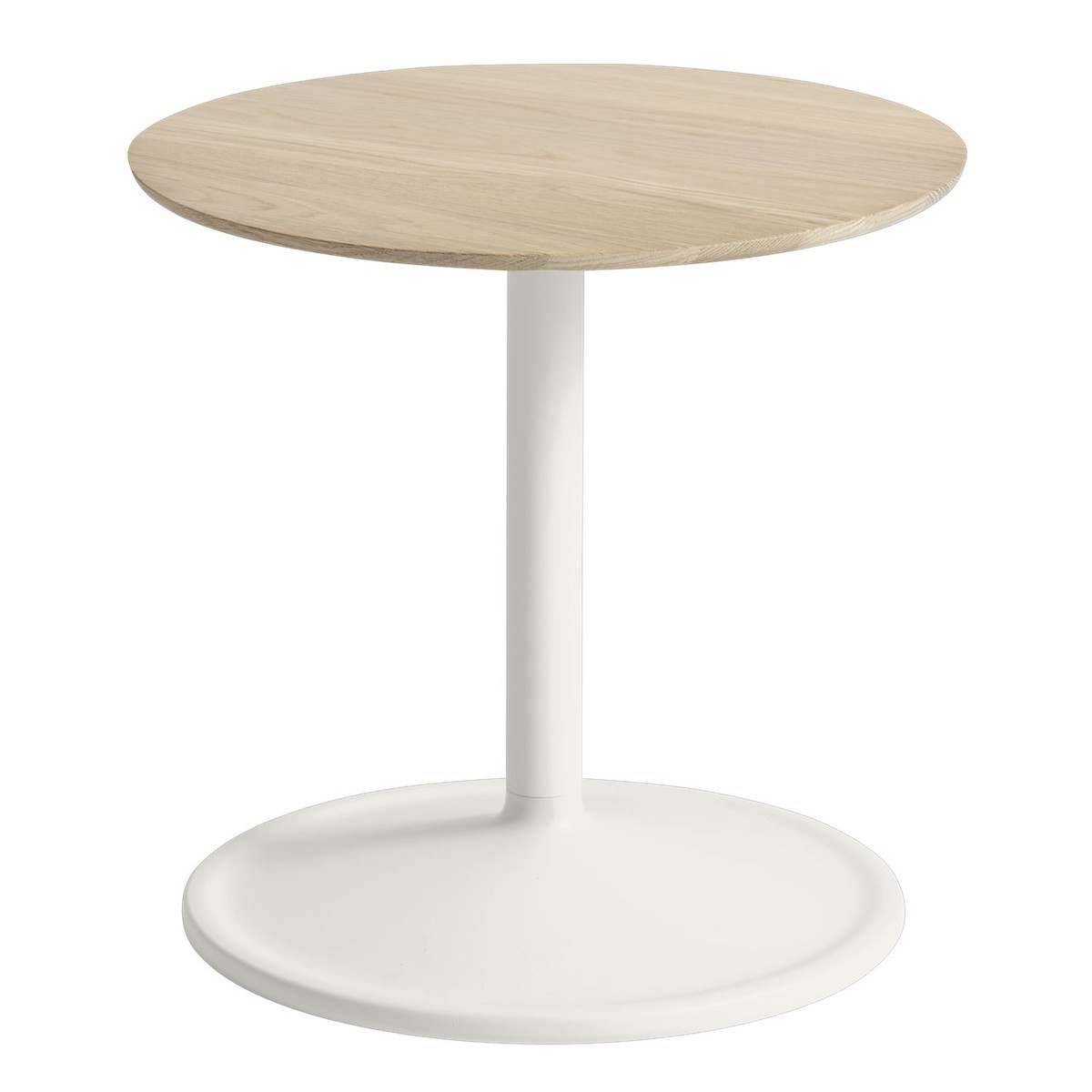 Off white + oak - Ø41cm, H40cm - Soft side table
