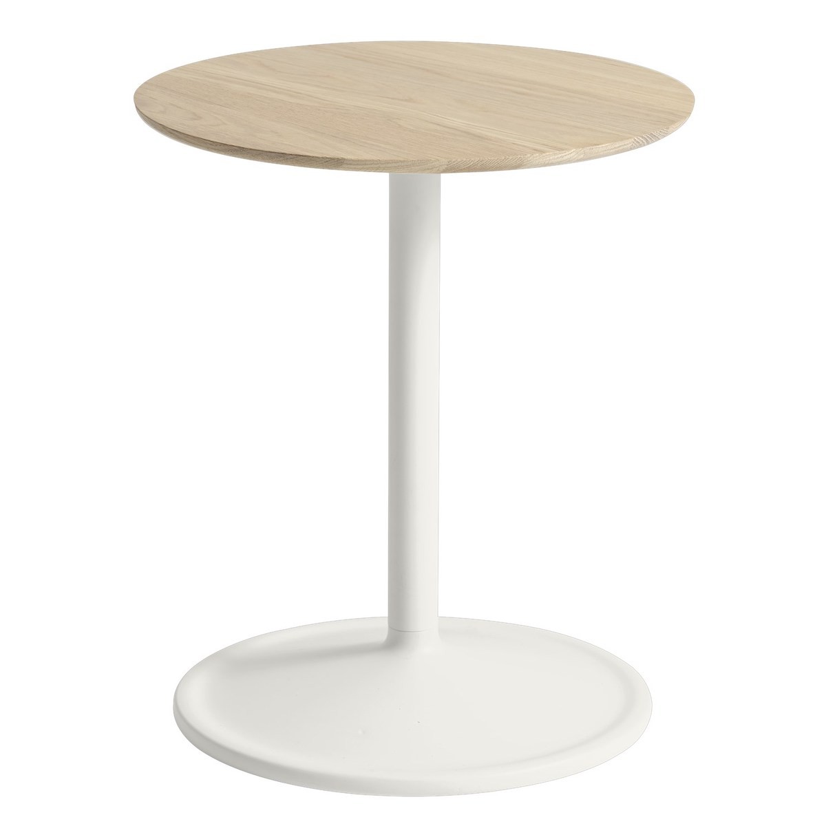 Off white + oak - Ø41cm, H48cm - Soft side table