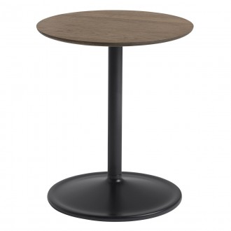 Black + smoked oak - Ø41cm, H48cm - Soft side table