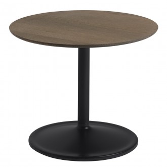 Black + smoked oak - Ø48cm, H40cm - Soft side table
