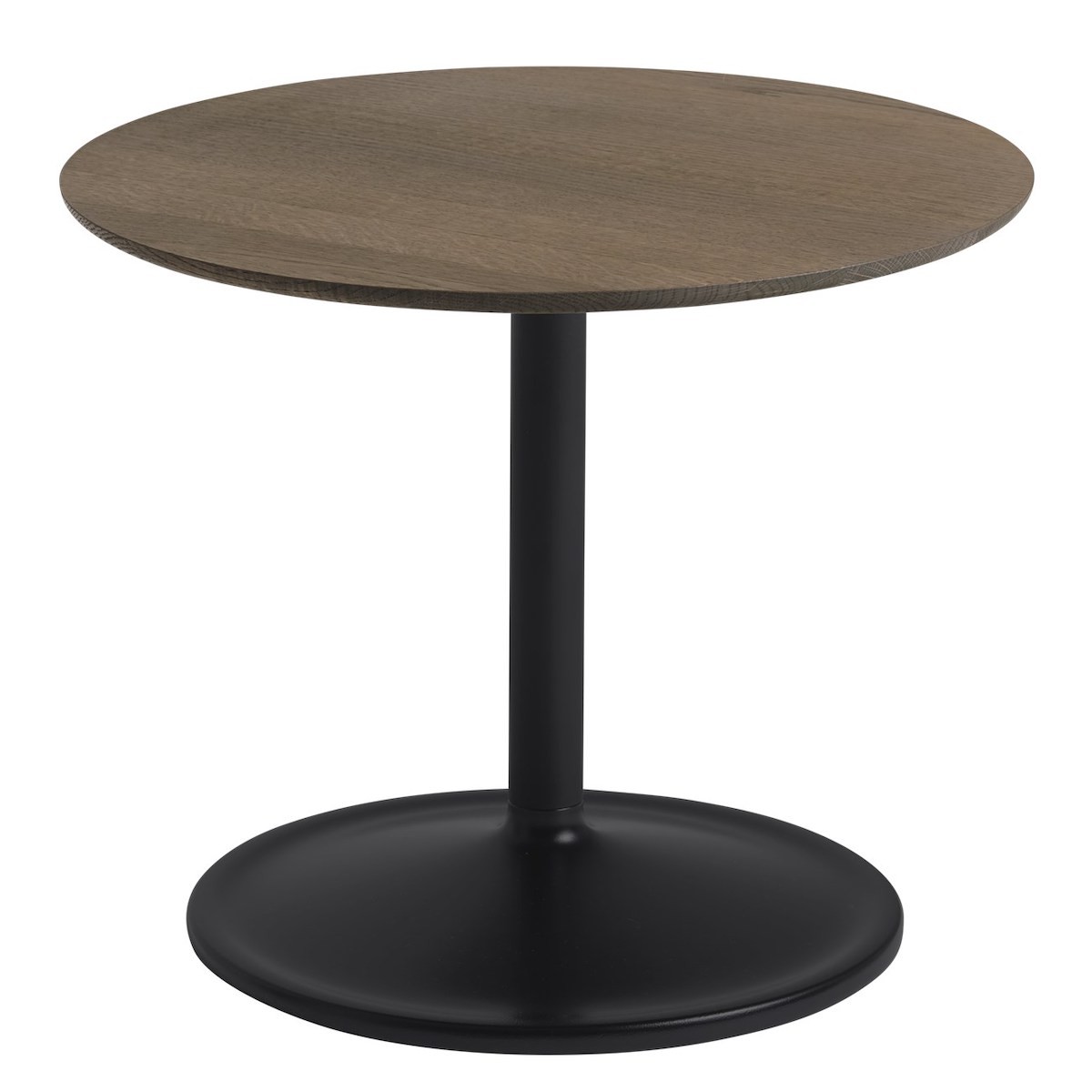 Noir + chêne fumé - Ø48cm, H40cm - table d'appoint Soft