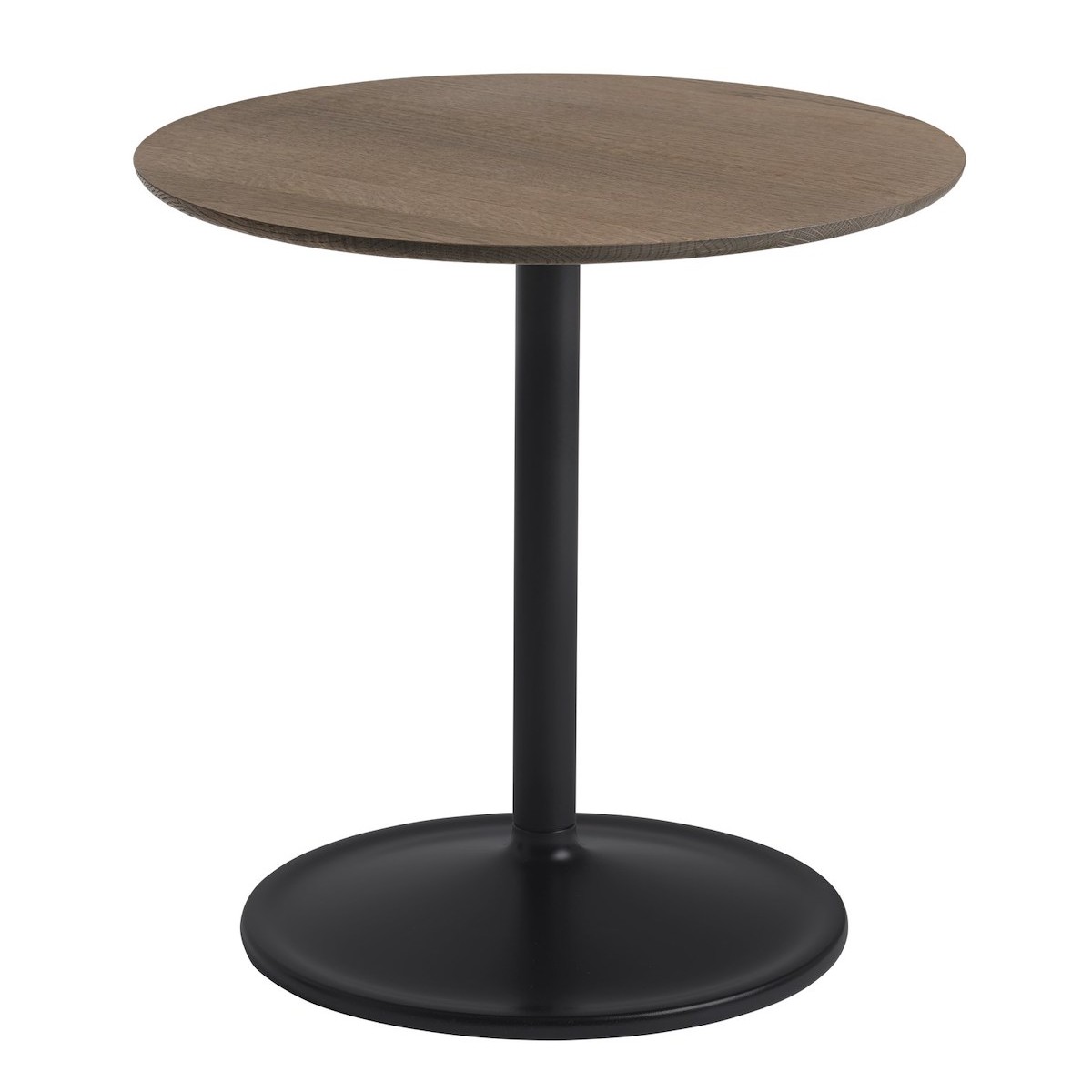 Noir + chêne fumé - Ø48cm, H48cm - table d'appoint Soft