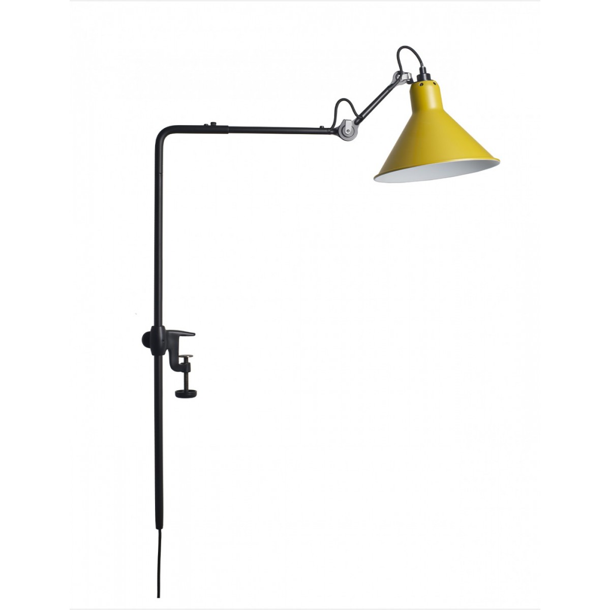 black, yellow cone - Gras 226 - architect lamp