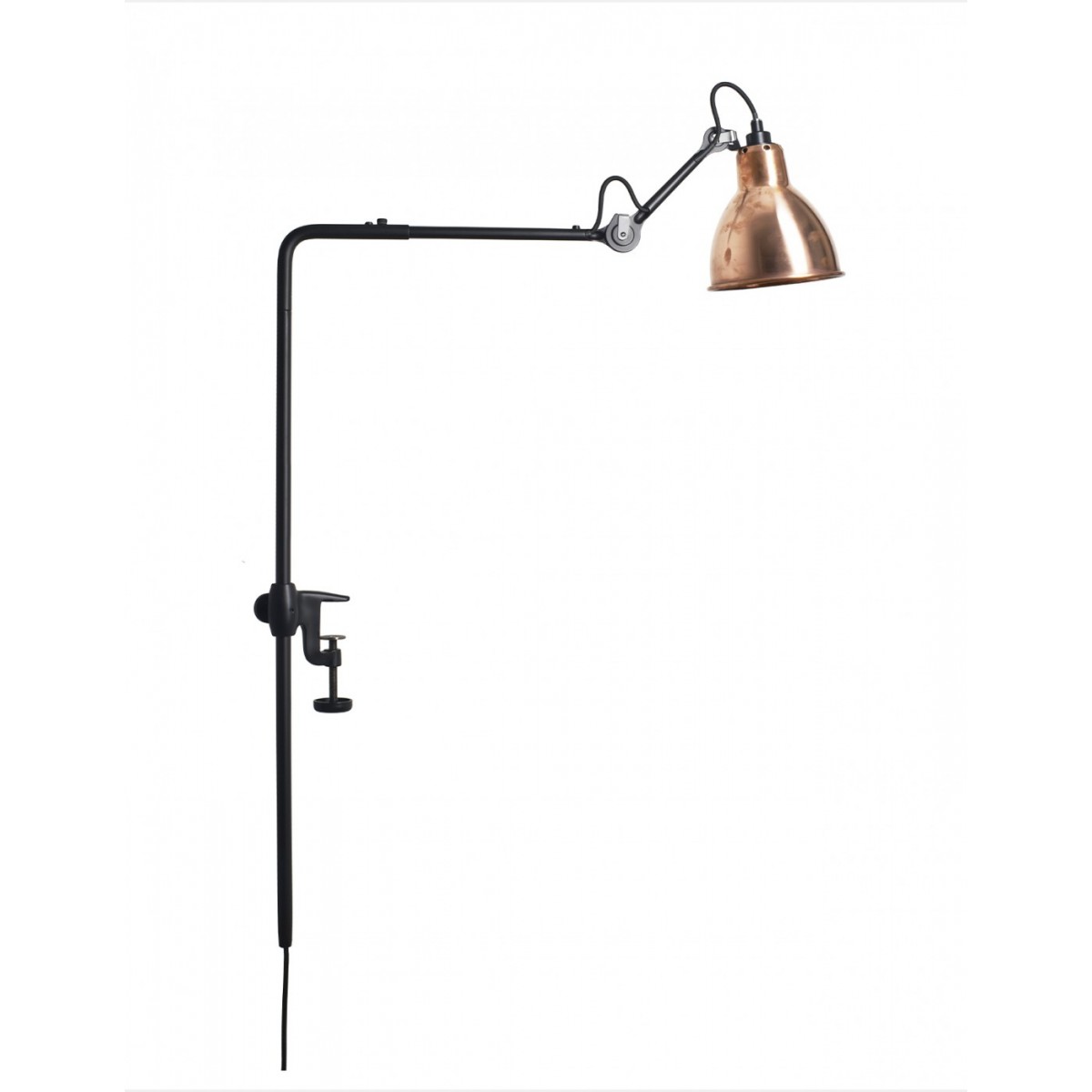 black, raw copper-white round - Gras 226 - architect lamp